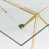 Modern 66" Executive Glass Desk with Matte Brushed Gold Frame