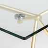Modern 66" Executive Glass Desk with Matte Brushed Gold Frame