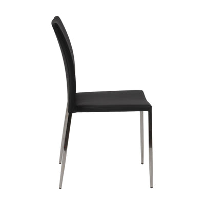 Stackable Black Leatherette Guest or Conference Chair (Set of 4)
