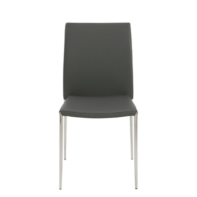 Stackable Gray Leatherette Guest or Conference Chair (Set of 4)