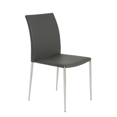 Stackable Gray Leatherette Guest or Conference Chair (Set of 4)