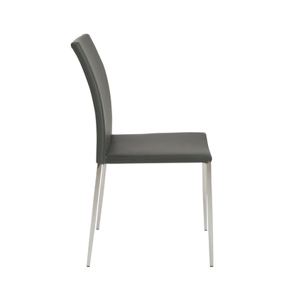 Stackable Gray Leatherette Guest or Conference Chair (Set of 4)