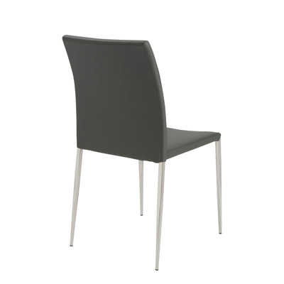 Stackable Gray Leatherette Guest or Conference Chair (Set of 4)