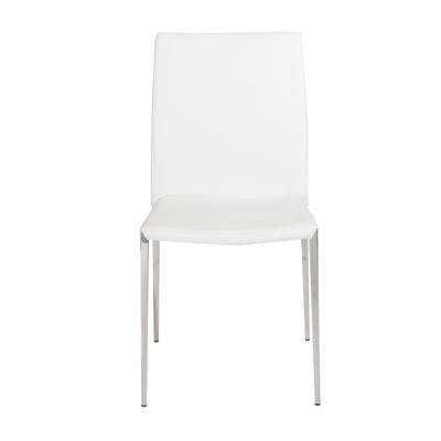 Stackable White Leatherette Guest or Conference Chair (Set of 4)
