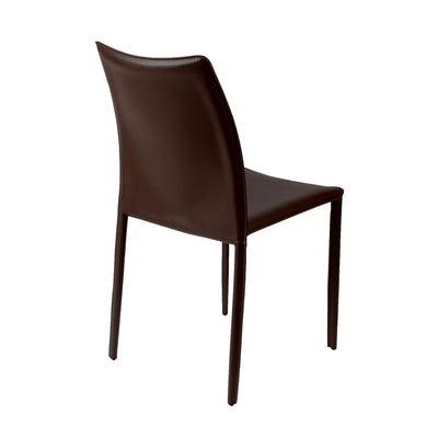 Stylish Brown Regenerated Leather Guest or Conference Chairs (Set of 2)