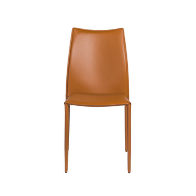 Stylish Cognac Regenerated Leather Guest or Conference Chairs (Set of 2)