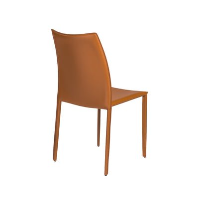 Stylish Cognac Regenerated Leather Guest or Conference Chairs (Set of 2)