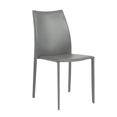 Stylish Gray Regenerated Leather Guest or Conference Chairs (Set of 2)