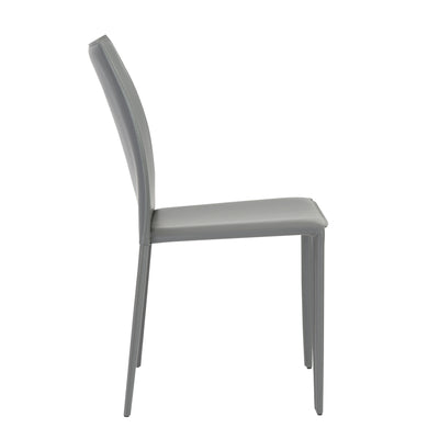 Stylish Gray Regenerated Leather Guest or Conference Chairs (Set of 2)