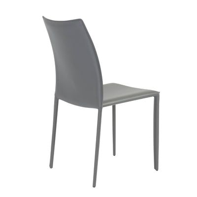 Stylish Gray Regenerated Leather Guest or Conference Chairs (Set of 2)