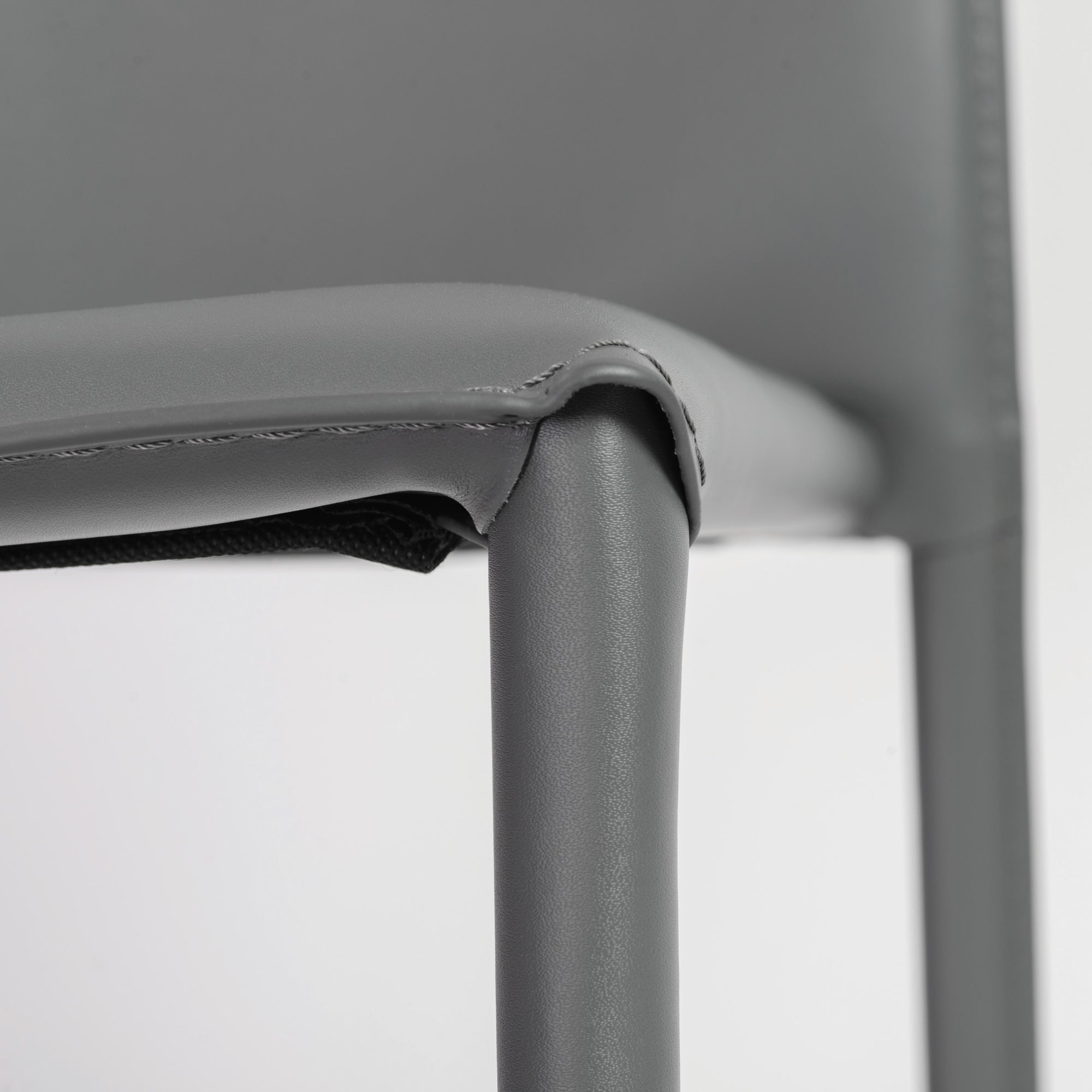 Stylish Gray Regenerated Leather Guest or Conference Chairs (Set of 2)