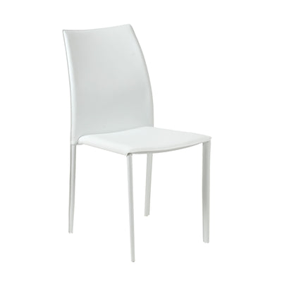 Stylish White Regenerated Leather Guest or Conference Chairs (Set of 2)