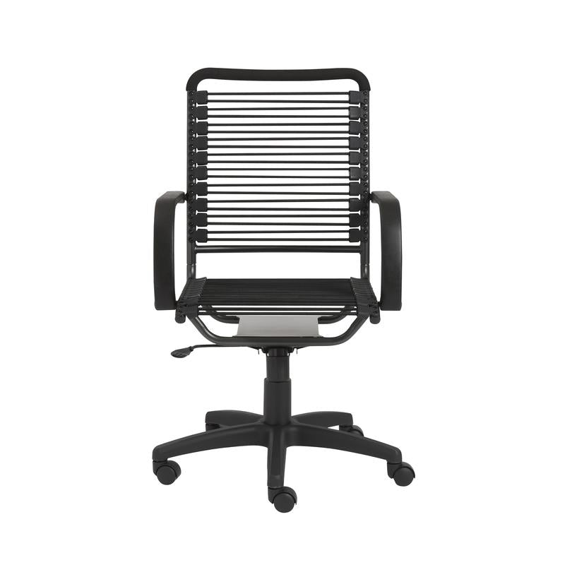 Casual Black Bungee-Back Rolling Office Chair