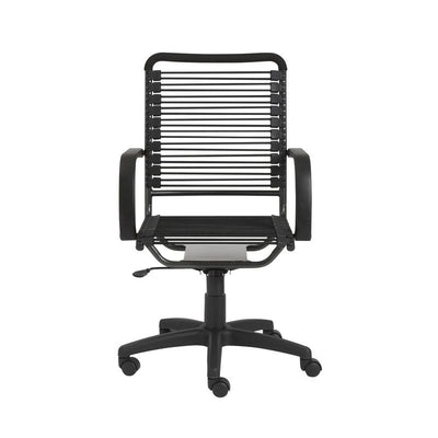 Casual Black Bungee-Back Rolling Office Chair