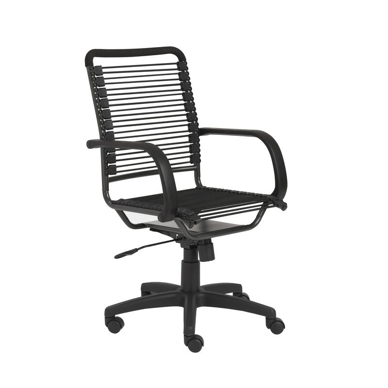 Casual Black Bungee-Back Rolling Office Chair