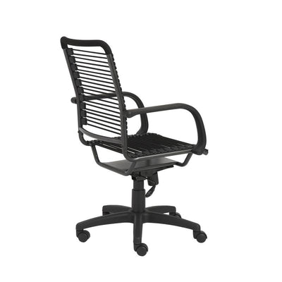Casual Black Bungee-Back Rolling Office Chair