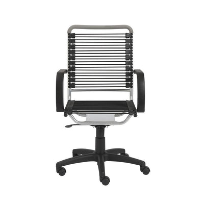 Casual Bungee-Back Rolling Office Chair w/ Aluminum Accents