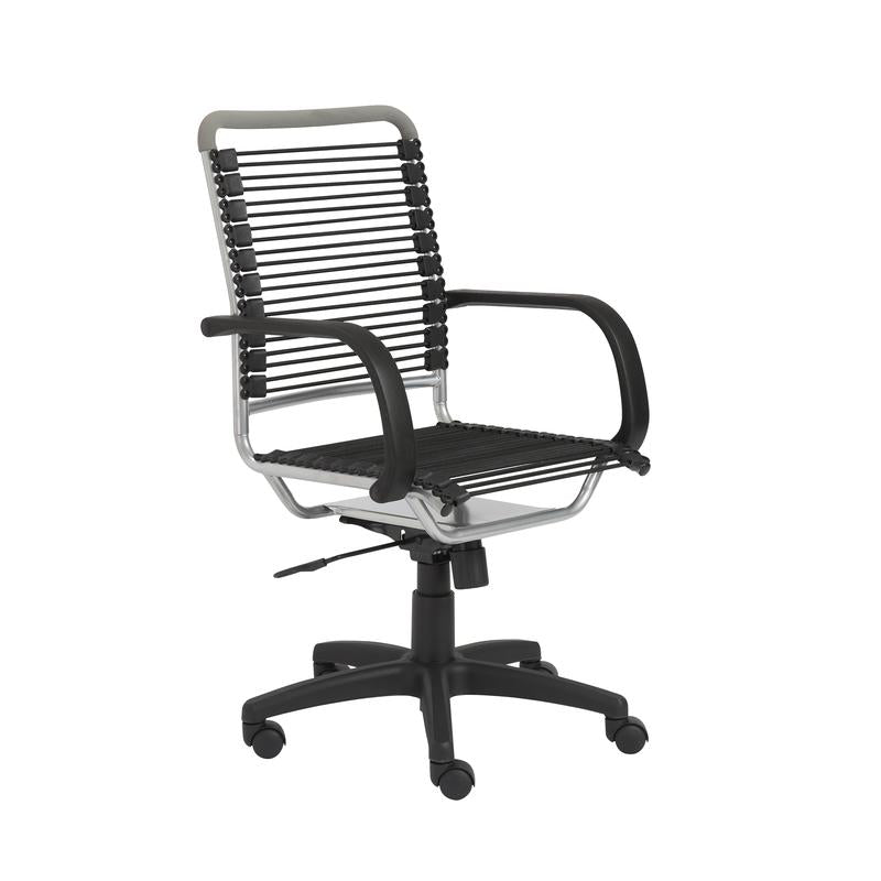 Casual Bungee-Back Rolling Office Chair w/ Aluminum Accents