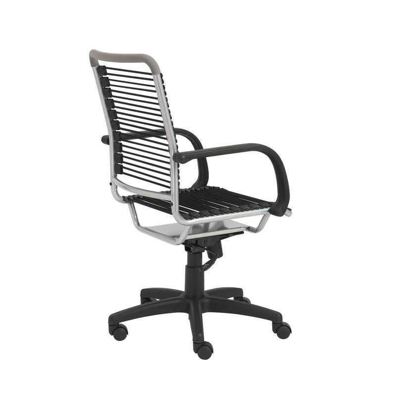 Casual Bungee-Back Rolling Office Chair w/ Aluminum Accents