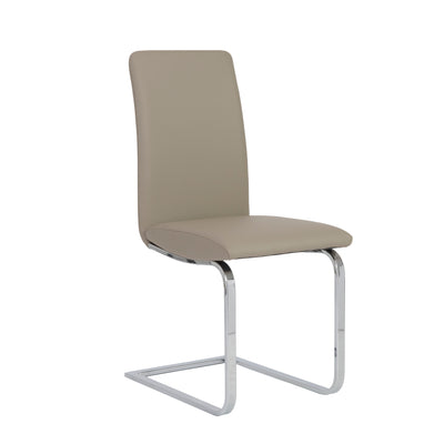 Sophisticated Taupe Leatherette Guest or Conference Chair (Set of 2)