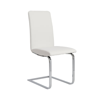 Sophisticated White Leatherette Guest or Conference Chair (Set of 2)