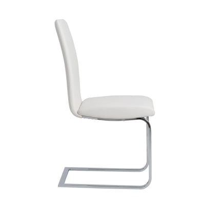 Sophisticated White Leatherette Guest or Conference Chair (Set of 2)