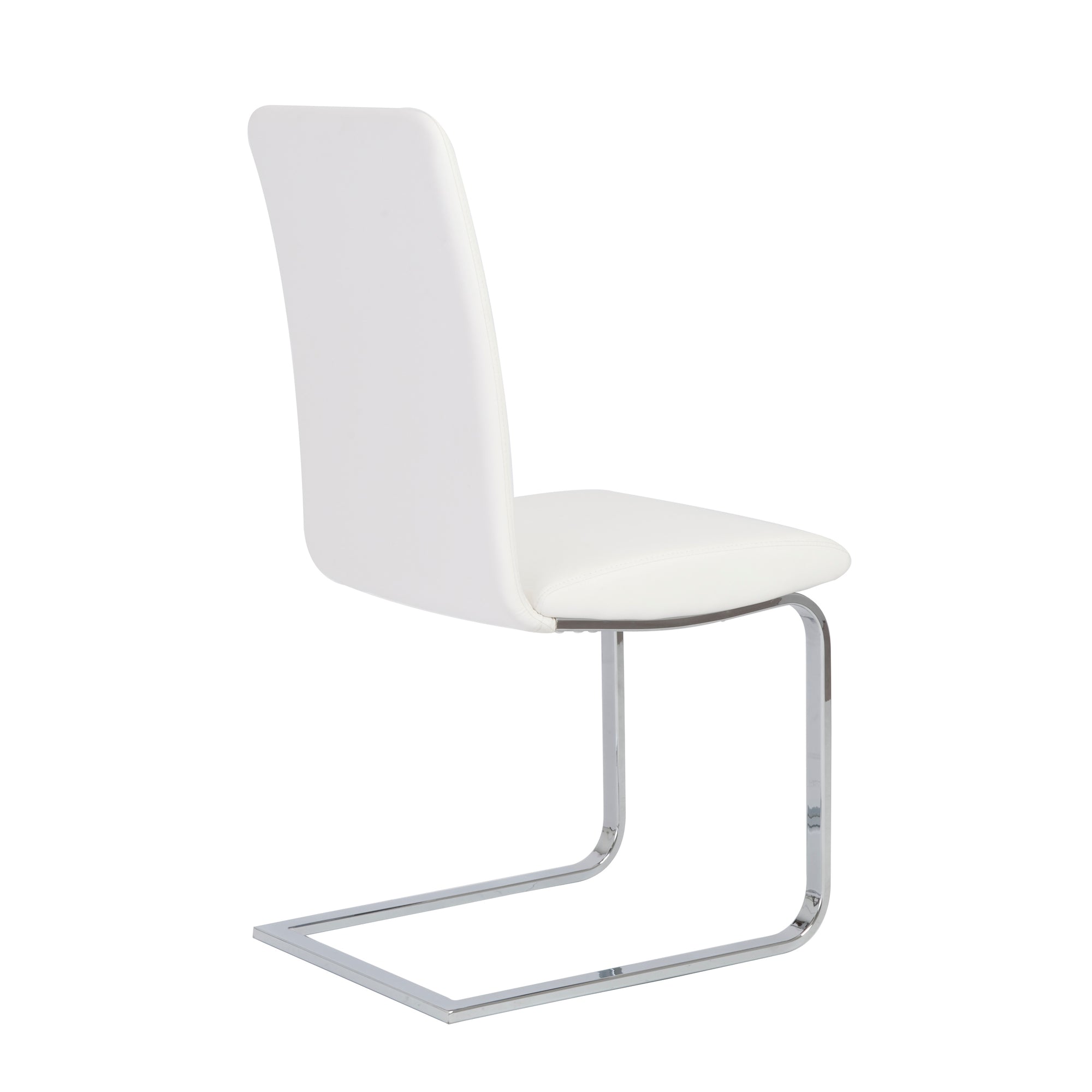Sophisticated White Leatherette Guest or Conference Chair (Set of 2)