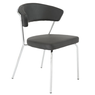Black Leatherette Guest or Conference Chair w/ Curved Back (Set of 4)
