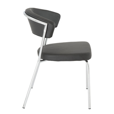 Black Leatherette Guest or Conference Chair w/ Curved Back (Set of 4)