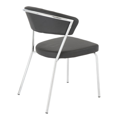 Black Leatherette Guest or Conference Chair w/ Curved Back (Set of 4)