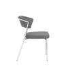 Gray Leatherette Guest or Conference Chair w/ Curved Back (Set of 4)