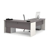 71" x 83" L-Shaped Desk with Drawers in Slate & Sandstone
