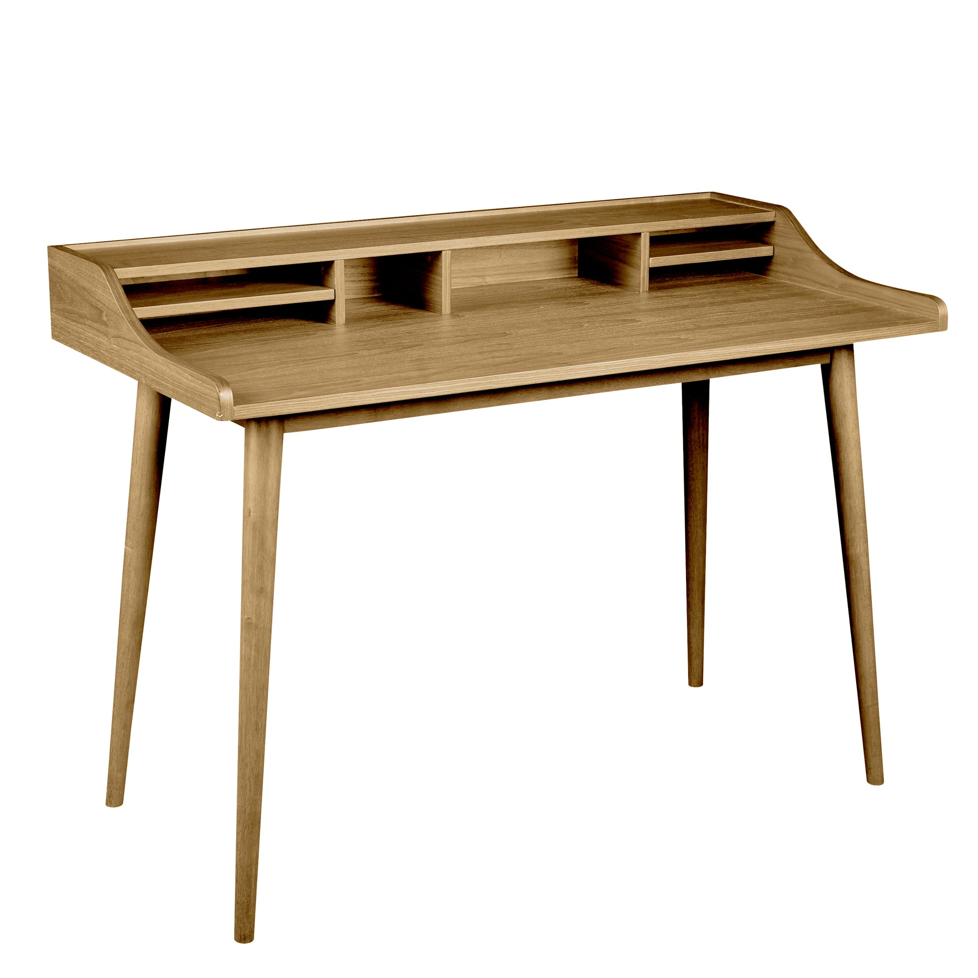 47" Compact Oak Writing Desk