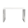 Premium White Lacquer and Chrome 48" Modern Desk