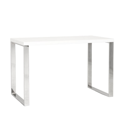 Premium White Lacquer and Chrome 48" Modern Desk