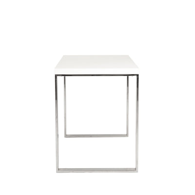 Premium White Lacquer and Chrome 48" Modern Desk