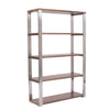 Walnut Veneer and Stainless Steel Office Bookcase