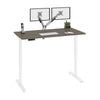 59" Twin Monitor Adjustable Desk in Bark Gray