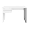 47" Refined Office Desk in White with U-Shaped Metal Leg