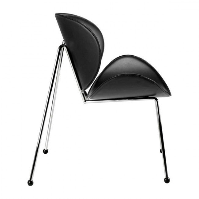 Black Leatherette Guest or Conference Leisure Chair (Set of 2)