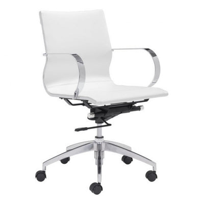 White Low-Back Ergonomic Office Chair