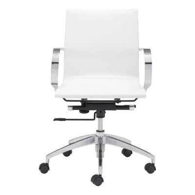 White Low-Back Ergonomic Office Chair