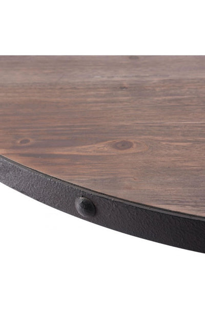 Fir Wood & Antique Black 42" Circular Meeting Table