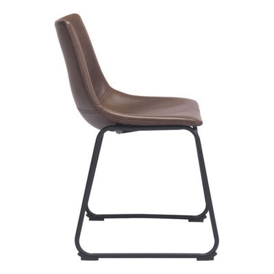 Brown Sculpted Vintage Guest or Conference Chair (Set of 2)