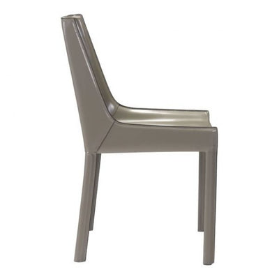 Stone Gray Leatherette Guest or Conference Chair (Set of 2)