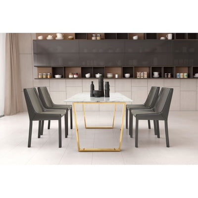 Stone Gray Leatherette Guest or Conference Chair (Set of 2)