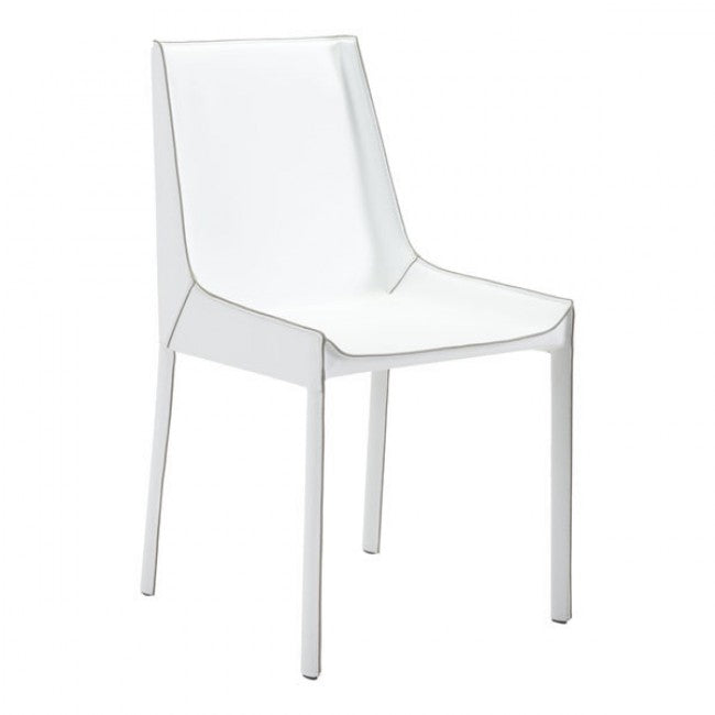 Clean White Leatherette Guest or Conference Chair (Set of 2)
