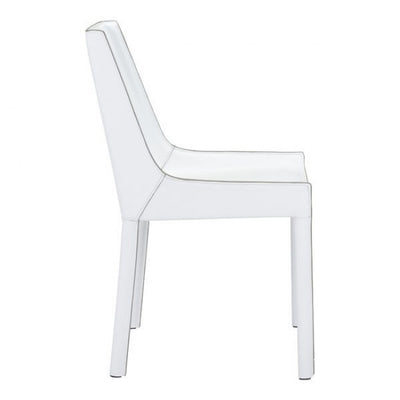 Clean White Leatherette Guest or Conference Chair (Set of 2)