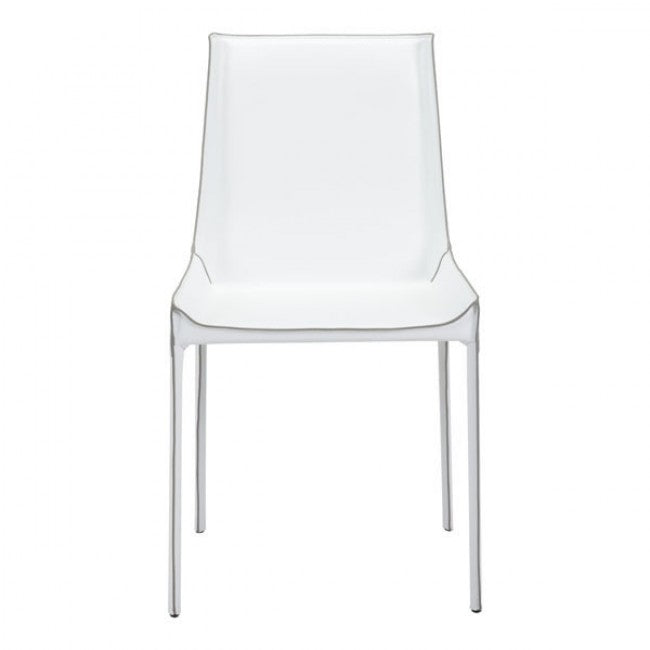 Clean White Leatherette Guest or Conference Chair (Set of 2)