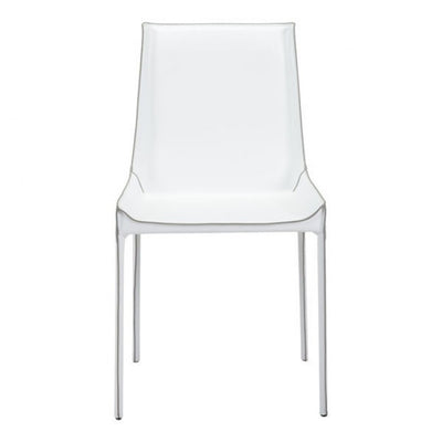Clean White Leatherette Guest or Conference Chair (Set of 2)